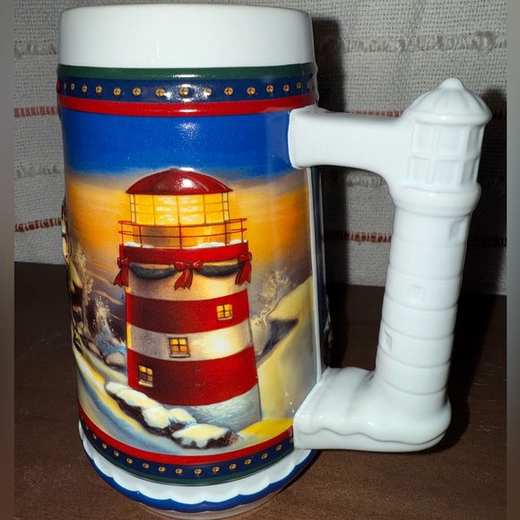 Vintage Budweiser Holiday Stein 2002 - Vibrant Blue and Red - Picture 7 of 13